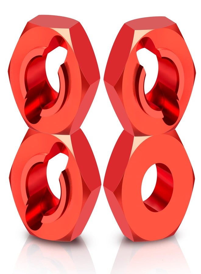 JGGZONE 4PCS Aluminum Wheel Hex Hub Extenders Adaptor Combiner Coupler RC Wheel Hex Drive Adapter Compatible with Losi 1/24 Micro-B 2WD Buggy Upgrade Parts (Red) - Image 2